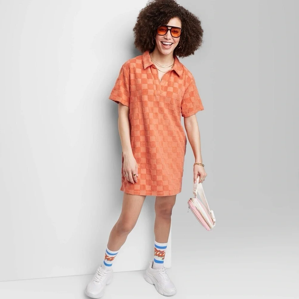 NWOT Ascot and Hart Checked Short Sleeve Graphic Dress - Picture 8 of 9